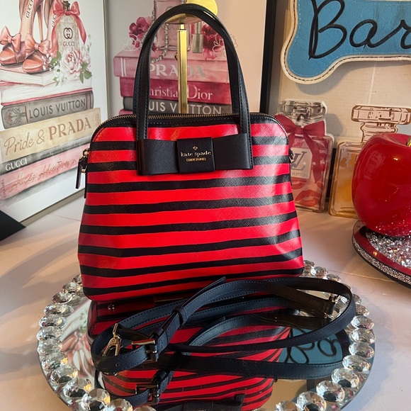 kate spade new york Julia Street Stripe Maise Satchel Bag - Picture 5 of 16